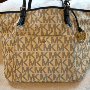 MK Blue and White Purse